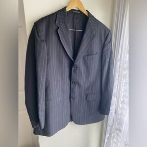 Kenneth Cole New York Men's 45R Gray Pinstripe Blazer Single Breasted Formal